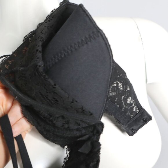 Victoria's Secret Body By Victoria Underwire Lace Lined Demi Bra Black 34D - Picture 5 of 8